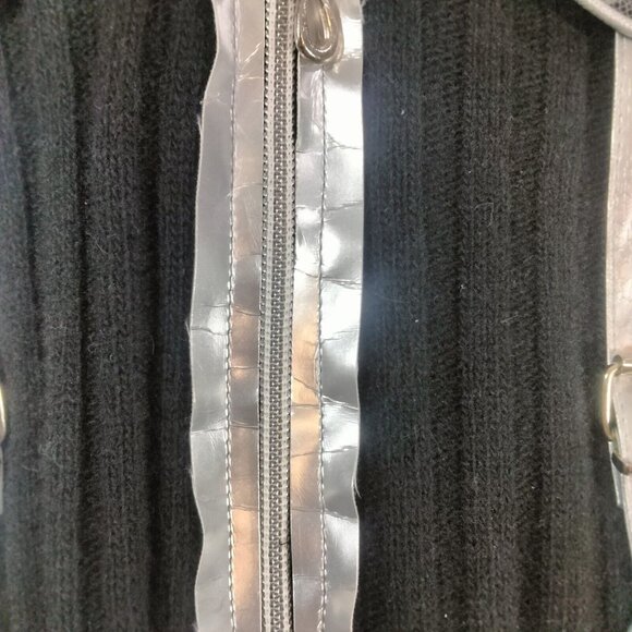 NWT Patricia Forgeal LM LULU French Black Silver Wool Fur Sweater Y2K Goth Rave - Picture 10 of 16